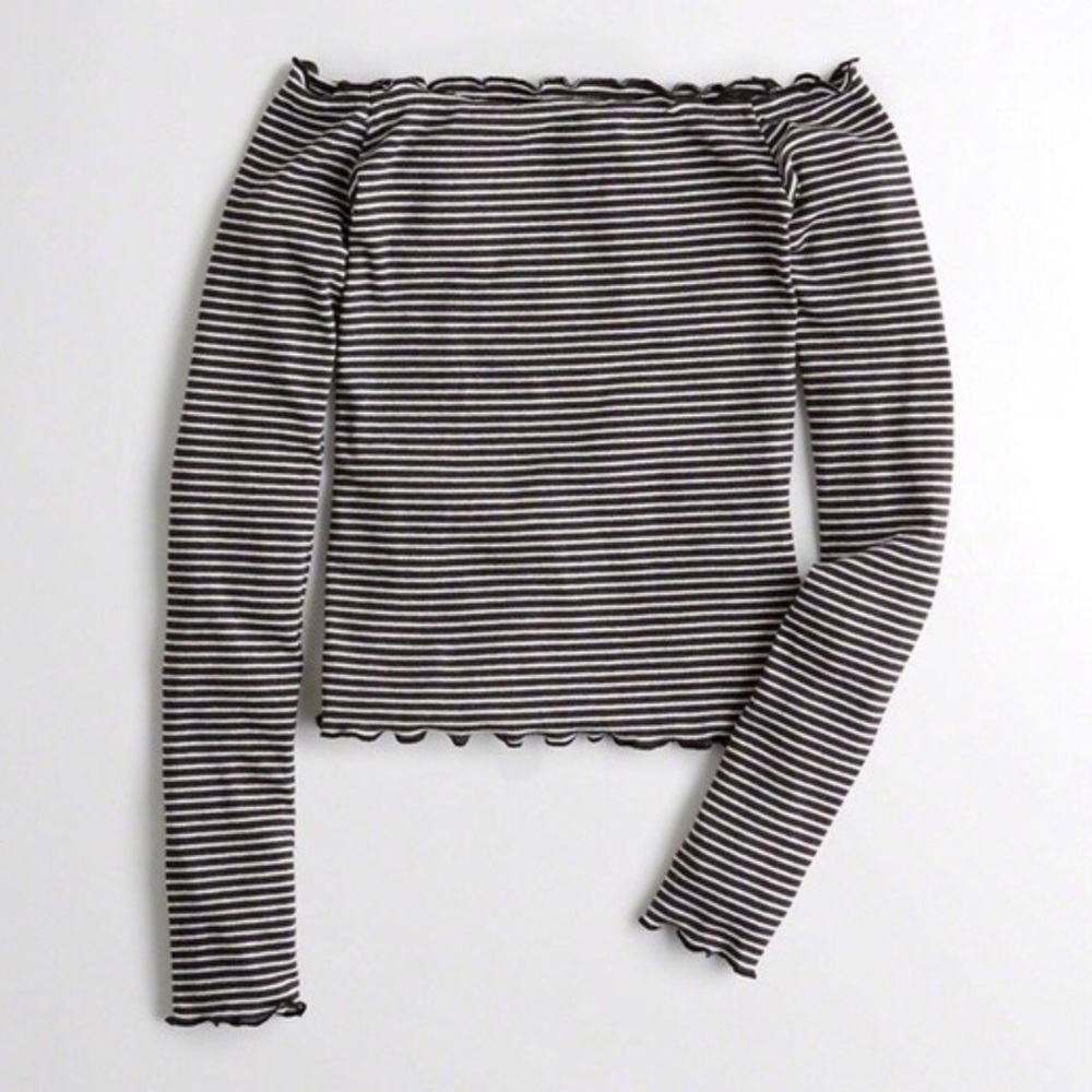 Hollister Ribbed Slim Stripe Off-the-shoulder Top